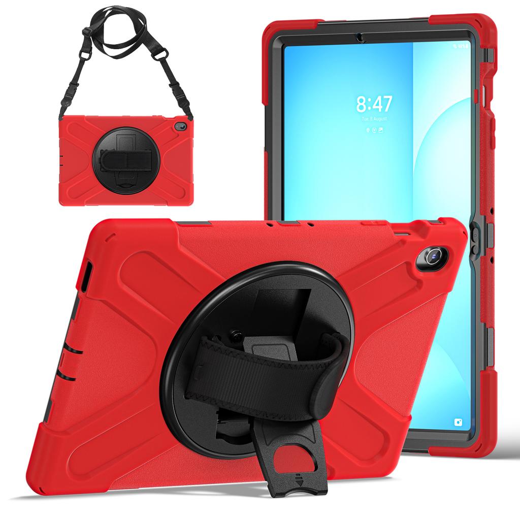 Pour Samsung Galaxy Tab S10 FE+ SM-X620/SM-X626B Étui avec Support Housse de Tablette en TPU PC Silicone avec Bandoulière