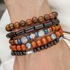 Hot-selling handmade beaded bracelets, men's retro ethnic style multi-layer stacked wooden beads, tree of life bracelet accessories