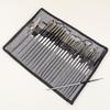 24Pcs Professional Paintbrush with Storage Case, Flat/Round/Fan/ Pointed Tip for Oil Acrylic Watercolor Rock Painting