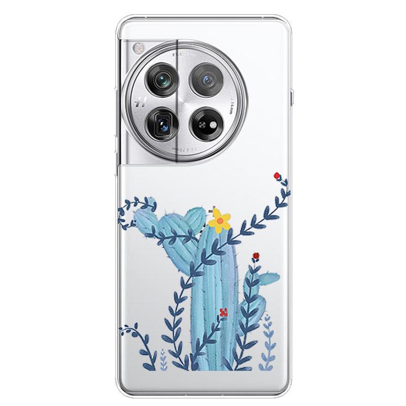 For OnePlus 12 Case 12R 5G Flower Clear TPU Soft Silicone Transparent Back Case for One plus 12R Cover on for Oneplus12 5G Coque