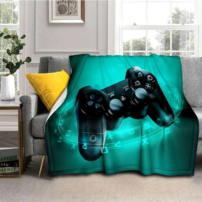 Kontroler do gier koc Gamepad flanelowy koc Super miękki polar gra rzut koce do sypialni kanapa Sofa prezent dla chłopca
