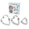 3Pcs/set Stainless Steel Love/Round/Flower Mousse Ring Mold Cheese Dessert Biscuit Cake Mold Flower Cake Cutter Baking Tools