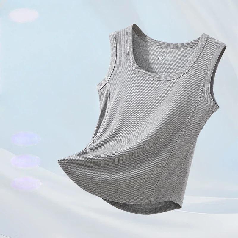 Yiershuang Women's Summer Thin Ribbed Slim Fit Tank Top