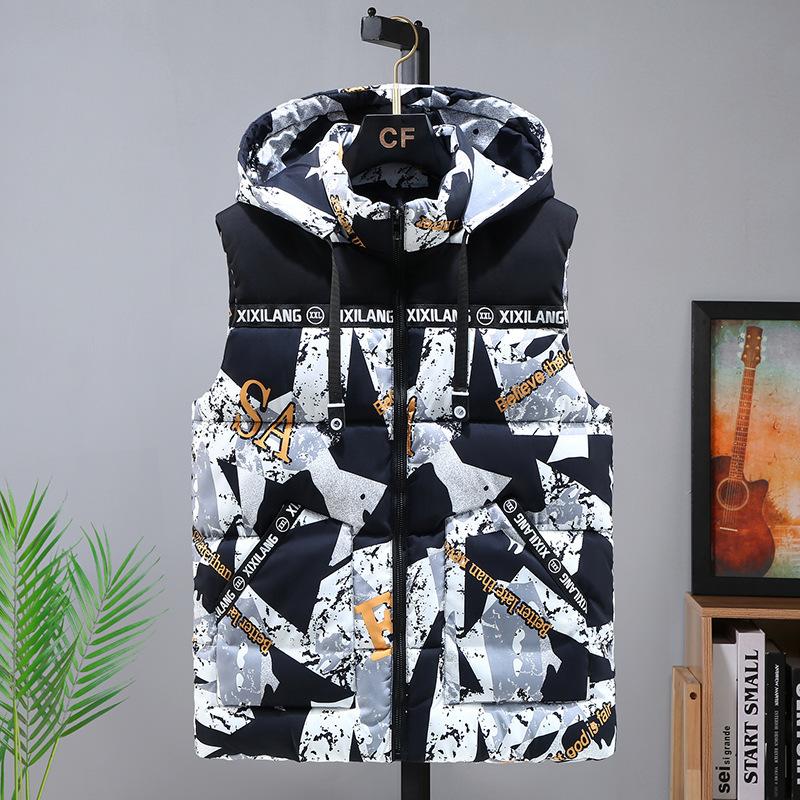 

Осенне-зимняя мужская куртка с капюшоном из хлопка, мужской жилет, теплый пуховик из хлопка, повседневный камуфляжный жилет из хлопка, верхняя одежда 5XL светло-серый