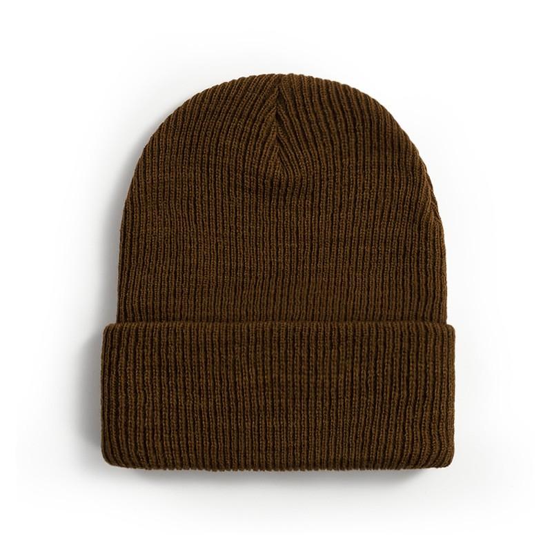 Fashionable Custom Embroidery Logo Solid Color Warm Winter Beanie Knit Hat