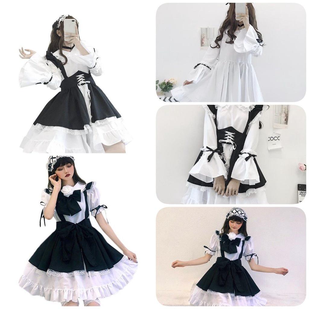 Beautiful Gothic Lolita Dress With Apron And Headdress Perfect For Cosplay Events