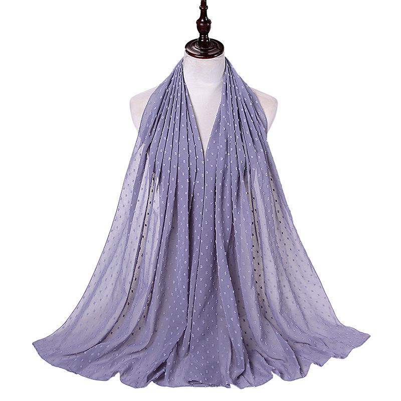 Pearl Tassel Solid Color Chiffon Headscarf