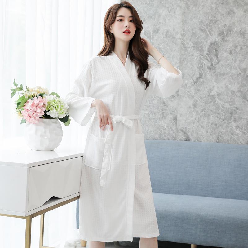 Japanese Style Thin Yukata Pajamas for Spring & Summer - Unisex Plus Size Bathrobe for Women & Men, 200 Jin Beauty Salon, Autumn Pajamas.