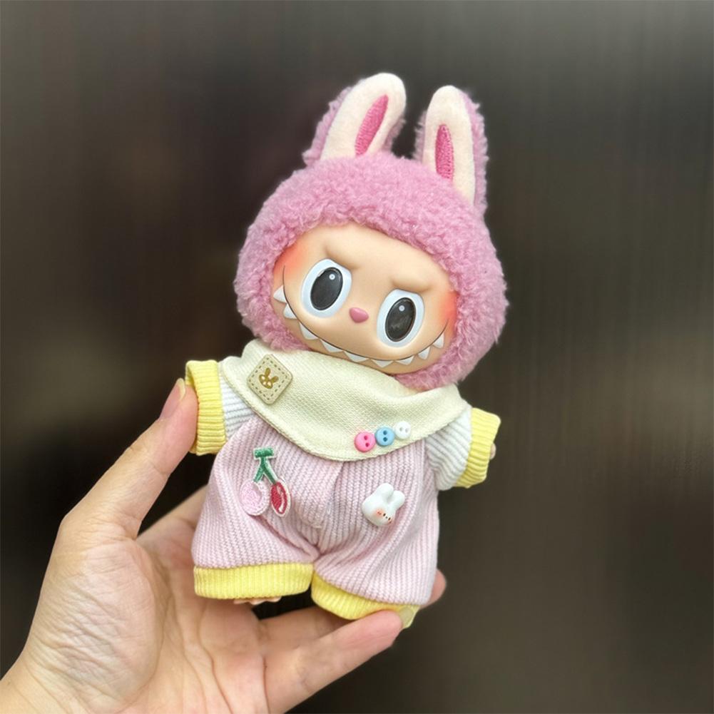 For 17cm Labubu Doll Clothes Fashion Clothes Hoodies Doll Clothes Color Match Hoodies Dolls Accessories Cute Decoration Little Cloths