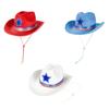 Stylish Western Theme Hat with Five Point Star Design Perfect For Independence Day Beach Vacation And Casual Outfit