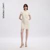 Elegant Women's French Lace Short Sleeve Midi Dress