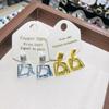 Vintage Matte Irregular Geometric Earrings for Women Blue Geometry Autumn Ear Accessory