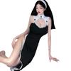 Large size lingerie nun pure lust sexy women summer lace high split ends seduction passion long