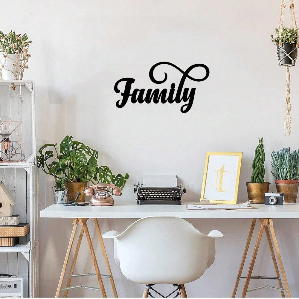 Wrought Iron Metal Word Wall Sign Cursive Decorative Accent Hanging Art Home Decor Living Room Bedroom Gift