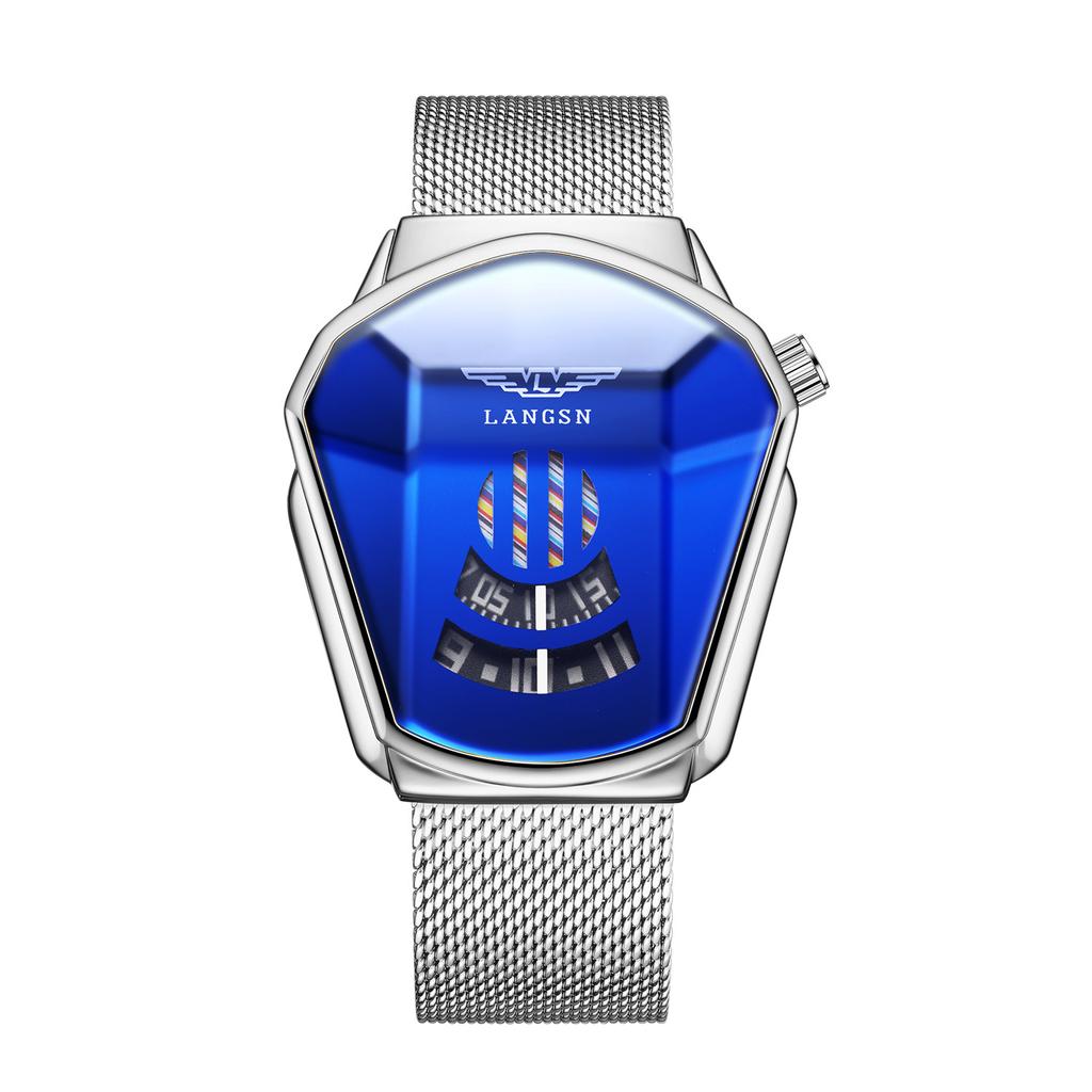 Watch Men'S Personality Trend Creative Versatile Fashion Steel Belt High Value New Concept Cool Quartz Watch