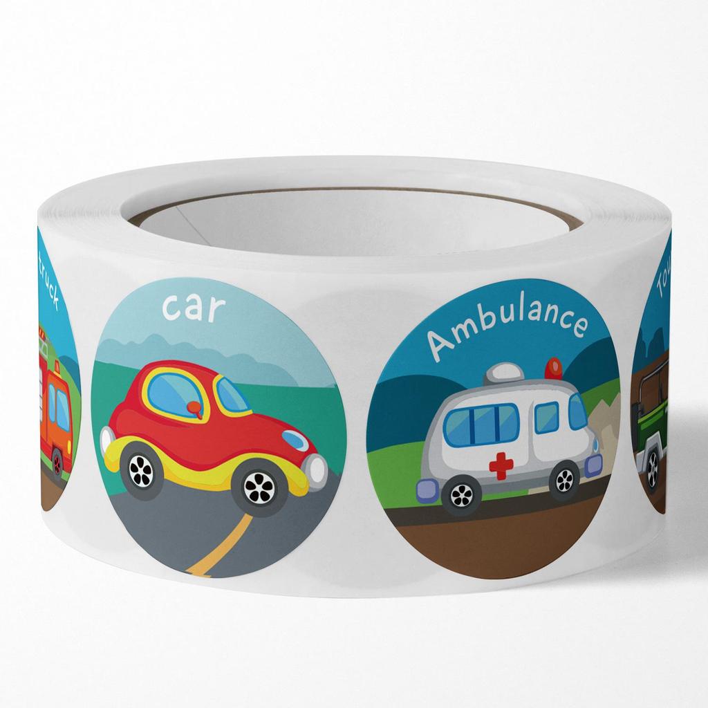 Children's Cartoon Excavator and Loader Stickers for Cars