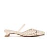 Sheepskin Version~ Hollow One-word Woven Thick Heel Half Slippers Women's Shoes Sandals Outer Wear