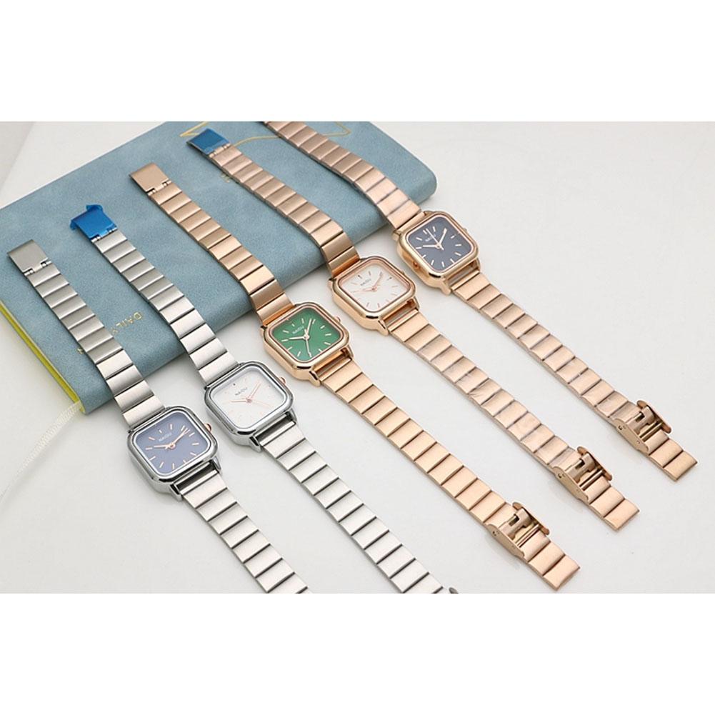 Women's Simple Square Dial College Style Wrist Watch For Birthday Gifts