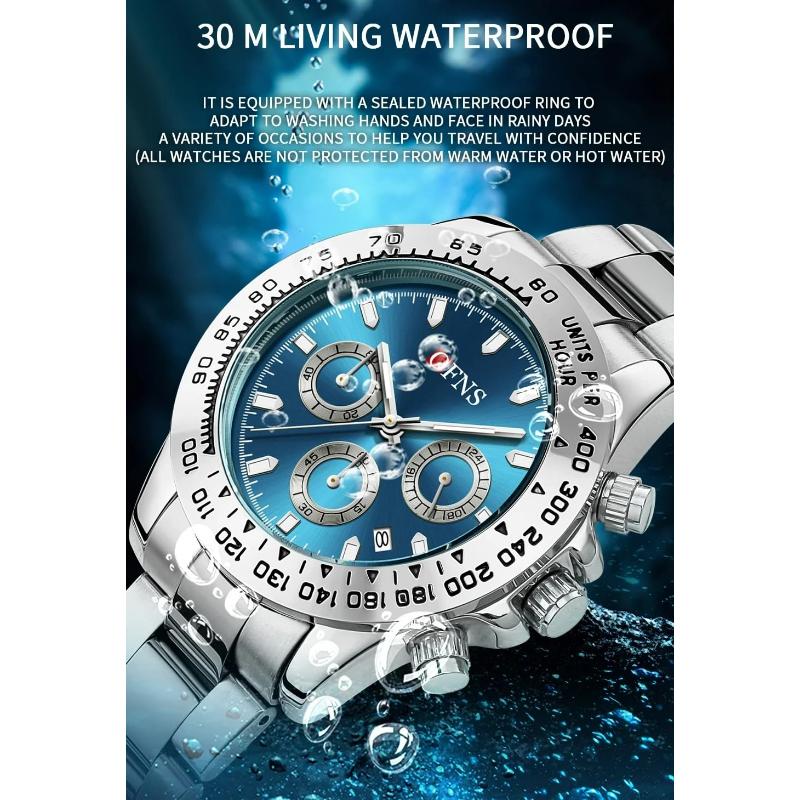Luxury Man Watch Quartz Waterproof Luminous Date Chronograph Stainless Steel Men Wristwatch Military Sports Men's Watches