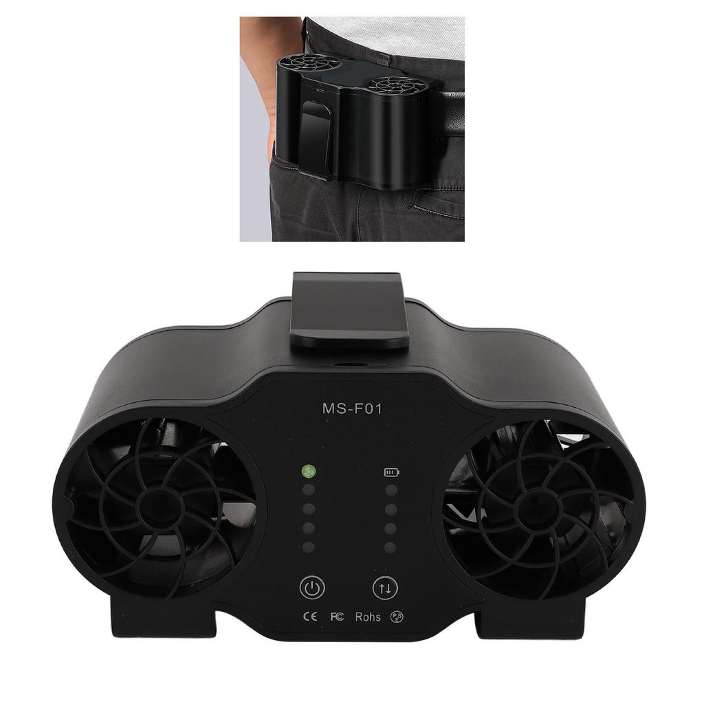 Portable Waist Fan Multifunctional USB Rechargble Forward Reverse Hanging Waist Clip Fan for Outdoor
