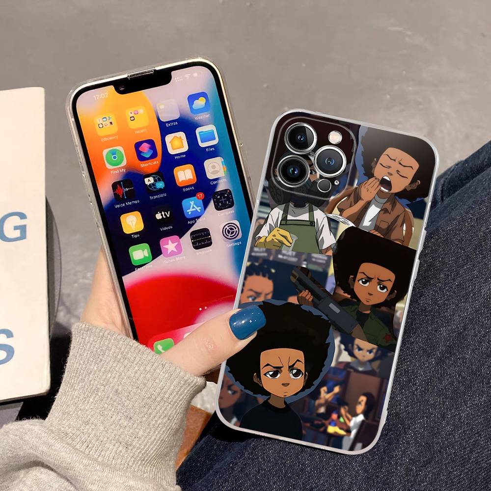 Cartoon The Boondocks Transparent TPU Phone Case For IPhone 17 11 12 13 14 15 16 Pro Max 16 Plus Cover