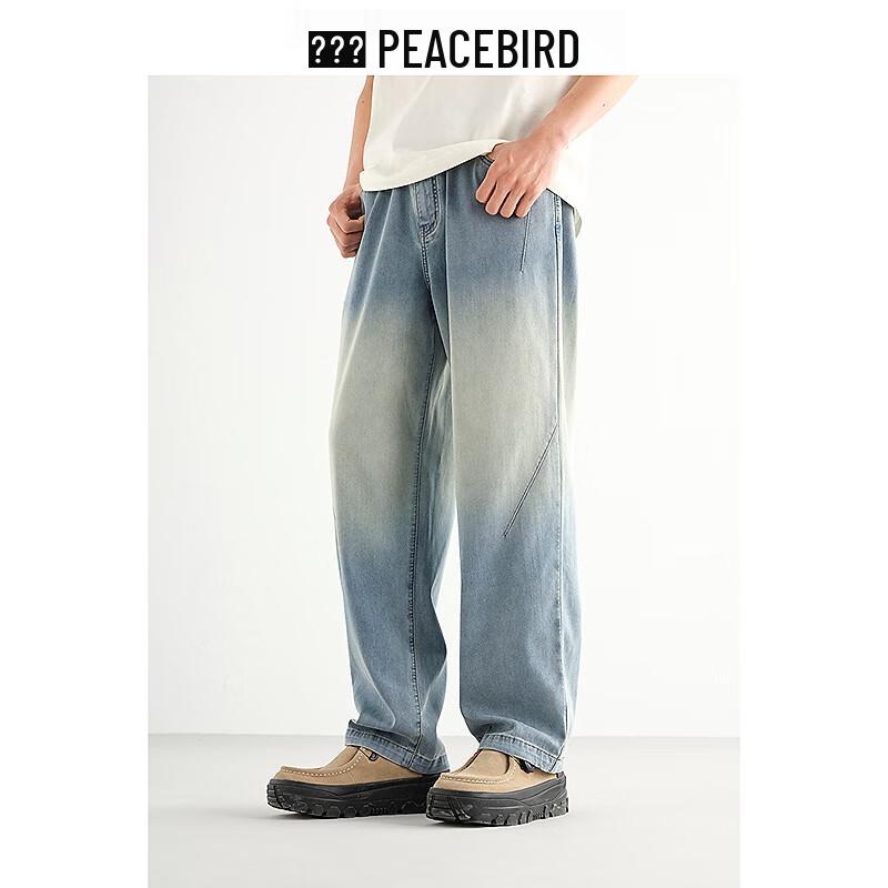Peacebird Men's Gradient Washed Distressed Straight Jeans