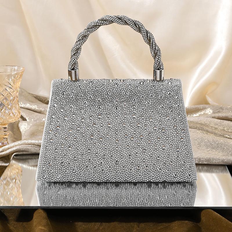 Fashion Rhinestone Evening Bag Women Handbags Sequins Glitter Clutches Wedding Purses Female Shoulder Crossbody Tote Handbags