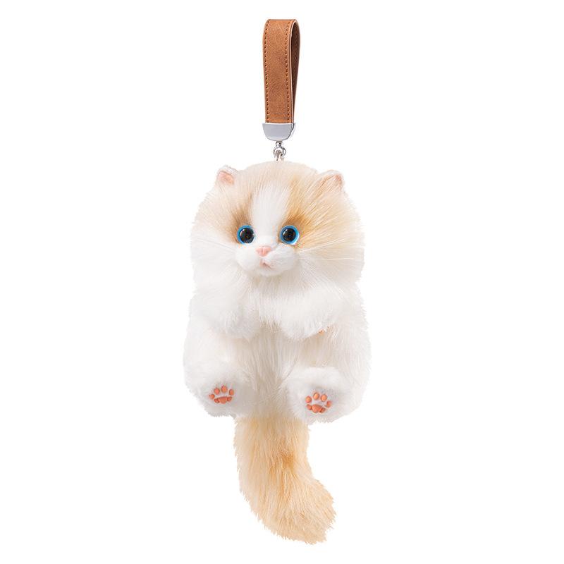 Cute Plush Cat Doll Pendant Keychain Girl Backpack Doll Pendant Simulated Animal Stuffed Toy Couple Bag Hanging Decorative Gift