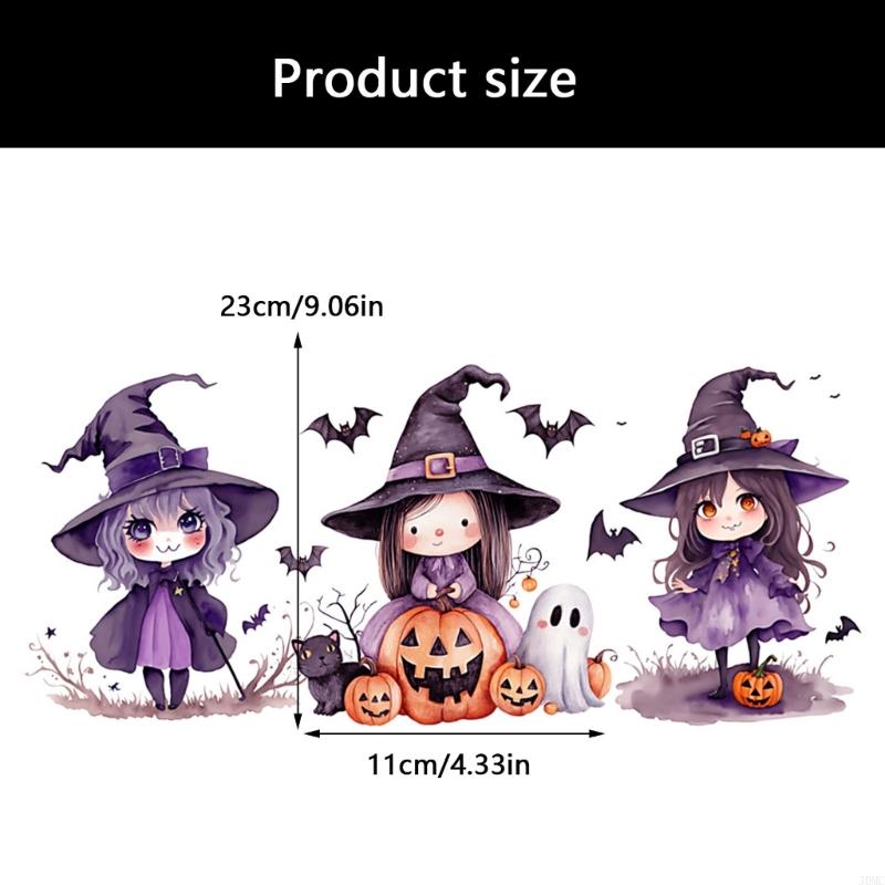 Halloween Themed 16Oz Glass Cup Transfer Sticker Glasswares Adhesive Decal Set J0MC
