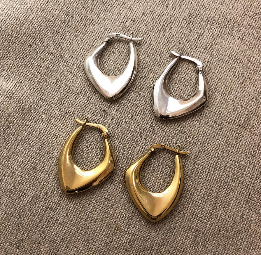 Europe and America Heavy Style 925 Silver Earring for Women 18K Gold Plated 925 Sterling Silver Earring Jewelry