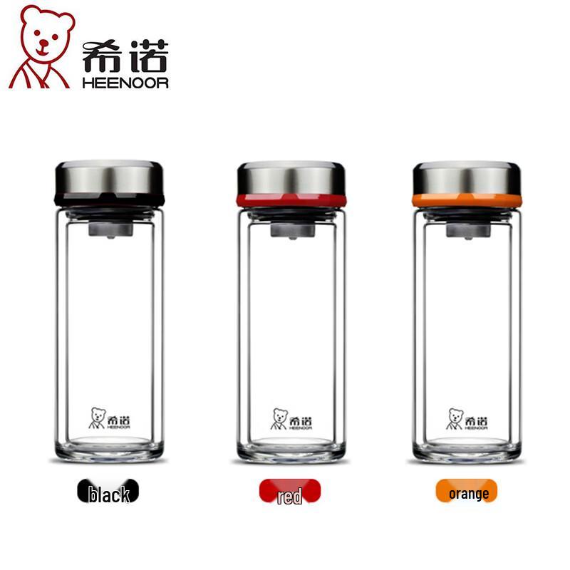 Saino Double-Layer Borosilicate Glass Tea & Water Bottle with Infuser