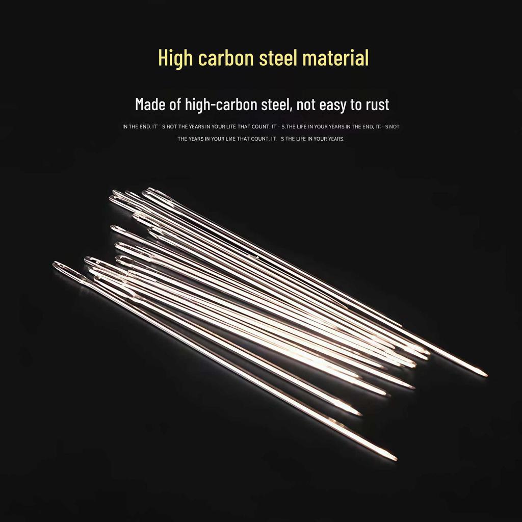 34-Piece Large Eye Hand Sewing Needle Set - Includes Long, Thin, Traditional, and Embroidery Needles for Easy Use