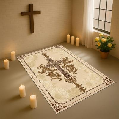 Christian Prayer Mat Area Rug Anti Slip Machine Carpet Bedroom Living Room Bathroom Dormitories Floor Mat