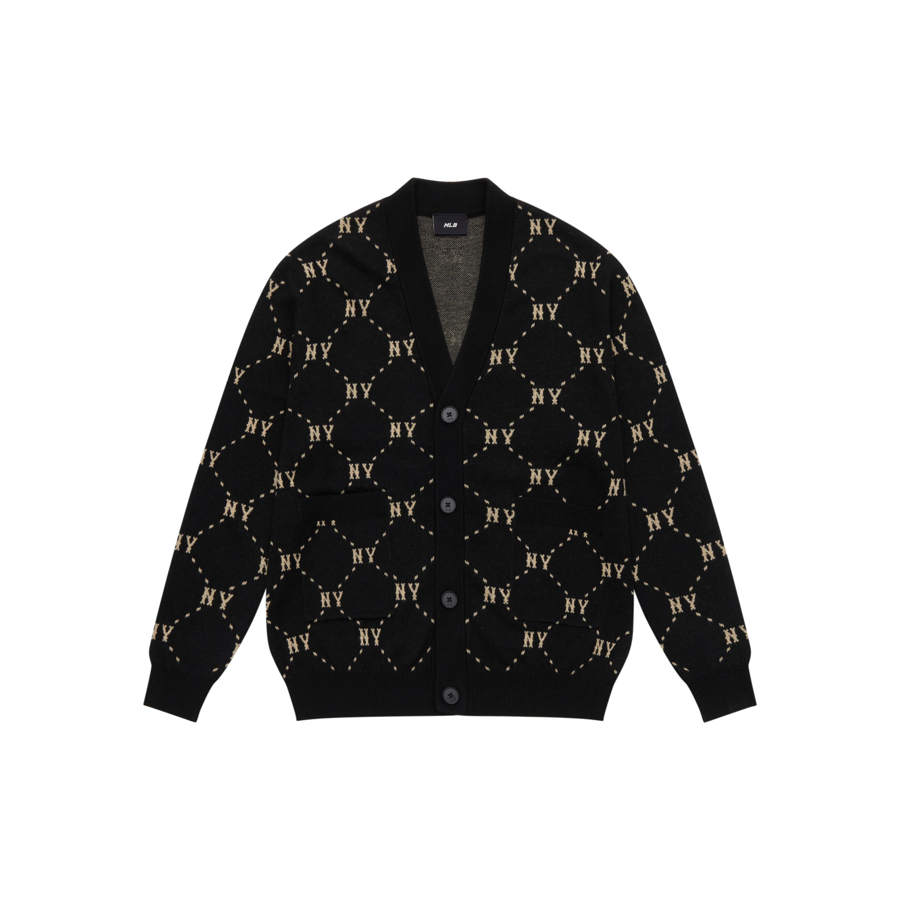 

New MLB MONOGRAM Collection New York Yankees FW24 Knitwear Unisex Black 3AKCM0144-50BKS M