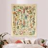 1pc Retro Floral and Plant Tapestry Collection Garden Floral Identification Reference Picture Tapestry Room Decor Aesthetic