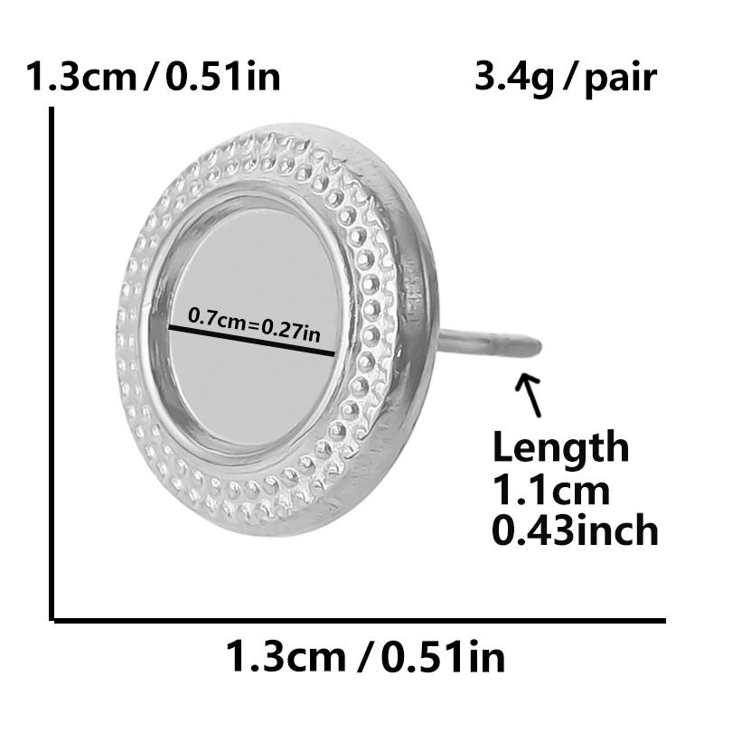 High Quality Piercing Ear Studs Round Fatima Hand Blank Charm Earring Stainless Steel Earrings For Women Men Handmade Materials