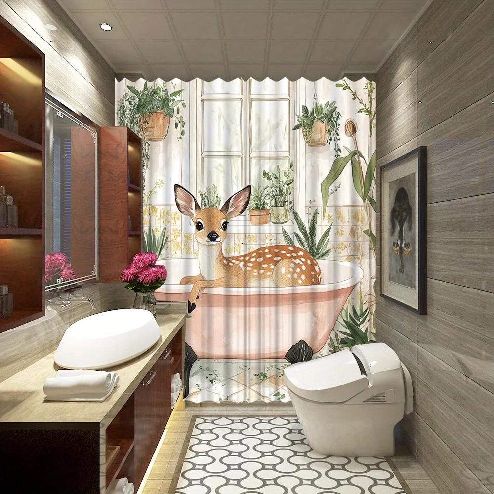 

Enchanting forest shower curtain - Flower garlands under sunlight hanging on the wall, used for decorating living rooms W90xH180cm