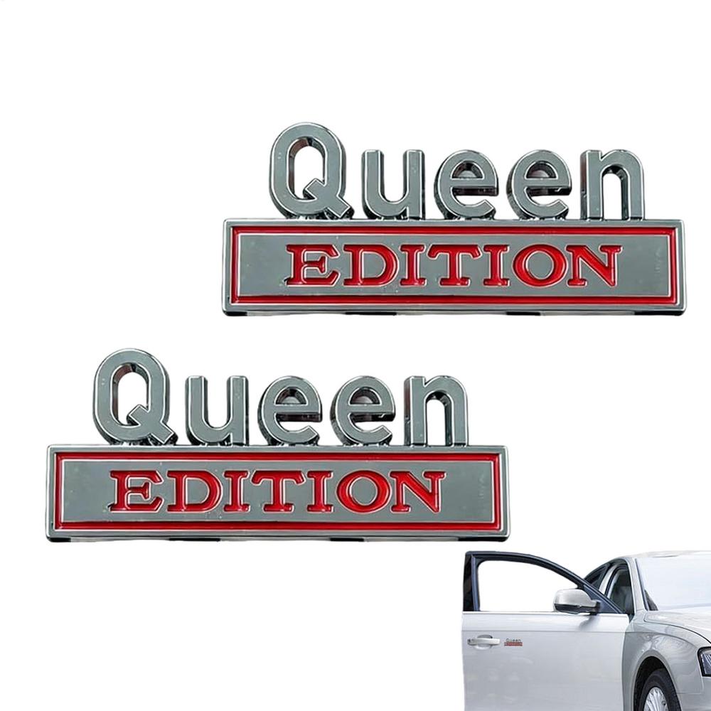 

Queen 3D Sticker 2 Pieces Waterproof 3D Metal Auto Decals Queen Edition Design Car Metal Sticker For Trucks SUVs Motorcycle