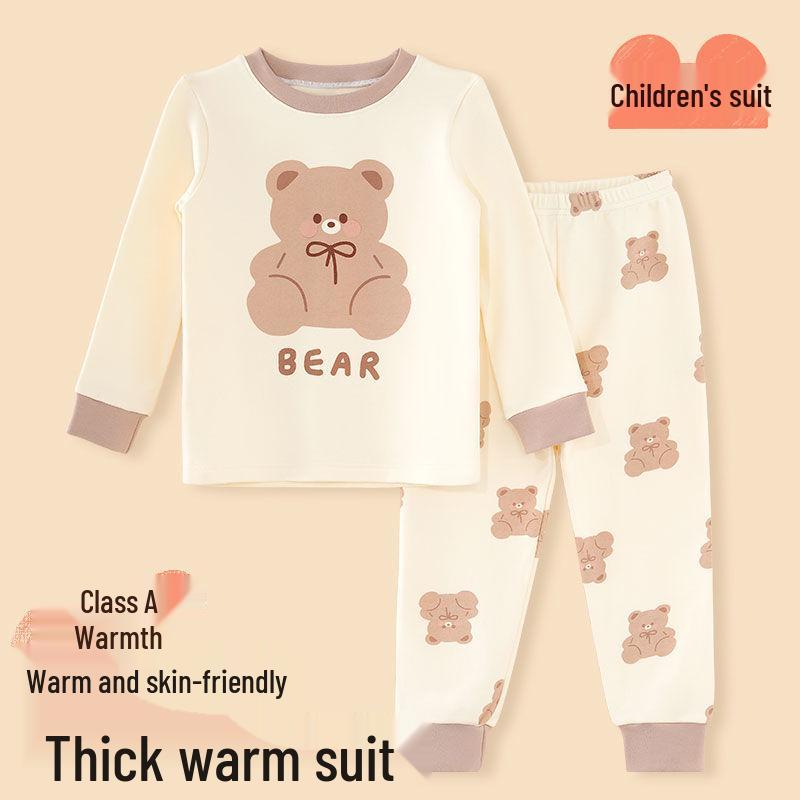 Baby Girl Winter Pajama Set - Warm Printed Long Johns for Toddlers & Kids