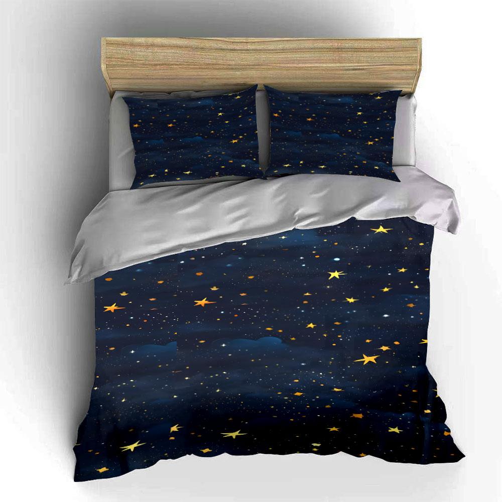 "Starlit Cosmic Elegance." Bedding Sets Duvet Covers Pillowcases(1* Duvet Cover 2* Pillowcases Without Duvet Insert)