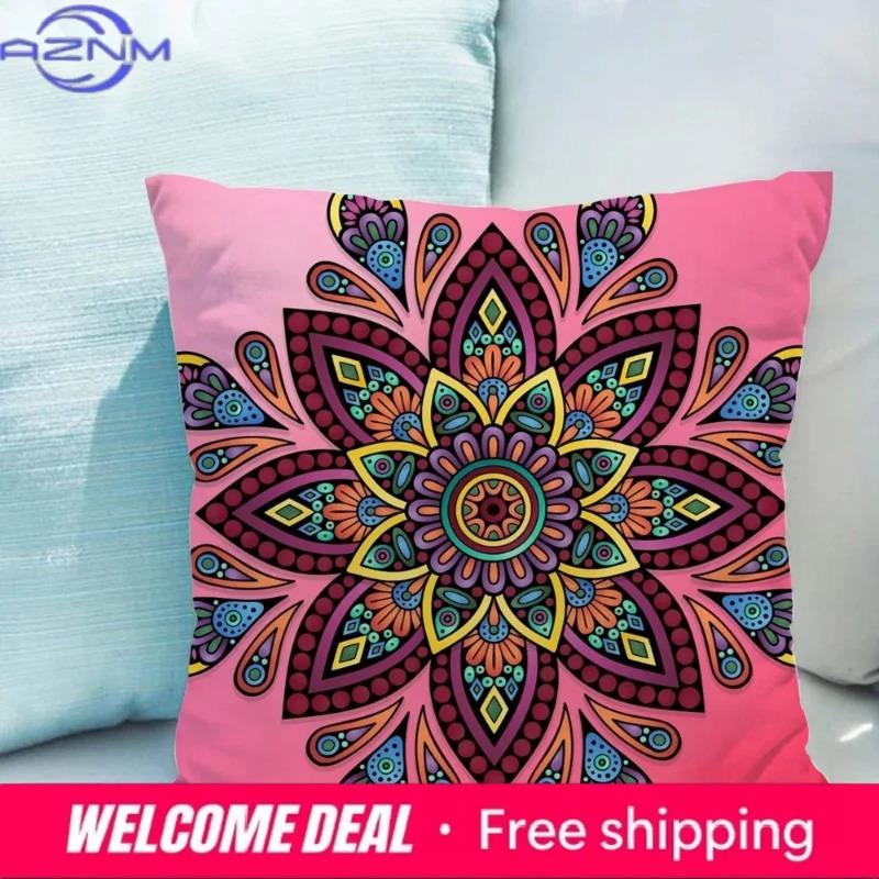 Mandala Style Decorative Pillowcases for Pillows Chair Cushion Cover xcm Fall Decor Pillowcase Short Plush Pillow Hugs