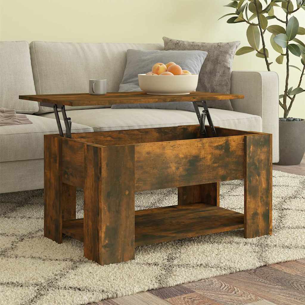 vidaXL Couchtisch Räuchereiche 79x49x41 cm Holzwerkstoff braun