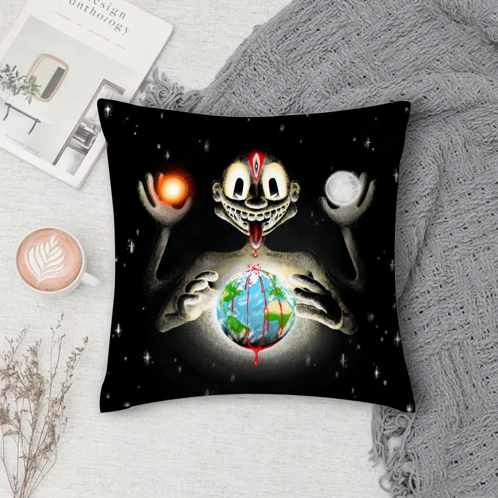 Hip Hop Music Lil D-Darkie Pillow Case Square Double-Sided Printing Short Plush Sofa Cushion Cover Bedroom Bedside Pillow