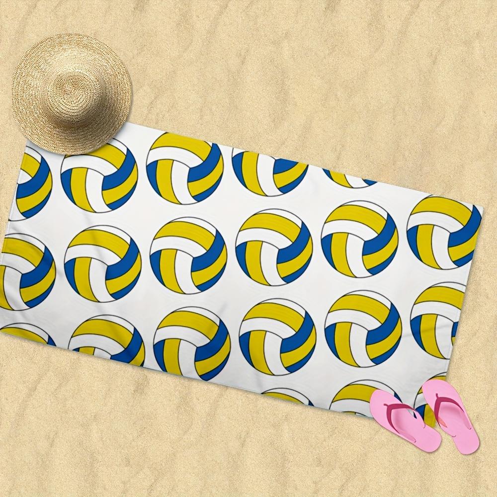 Asciugamano da Spiaggia Asciugatura Rapida a Tema Pallavolo, Leggero Assorbente per Avventure all'Aperto