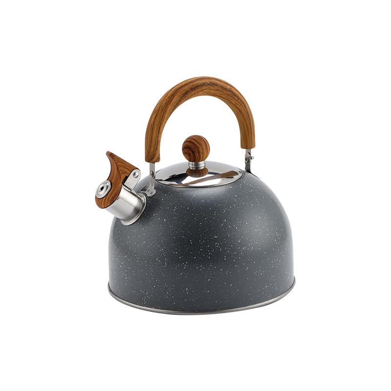 

Stainless steel sounding kettle Induction cooker Large capacity boiling kettle Open kettle 2.5l gray marble coated saucepan