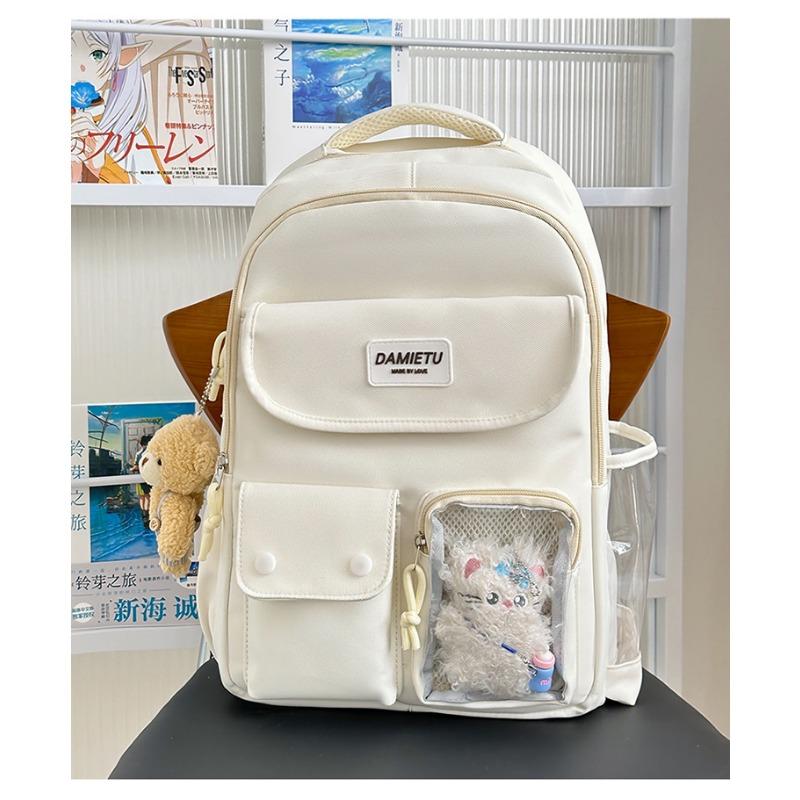 High school students large-capacity backpack new fresh and sweet two-dimensional color contrast bar