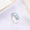 Simple Exquisite Natural Octagonal Sky Blue Topaz Ring 925 Sterling Silver Fine Jewelry for Women's Anniversary and Party Gifts