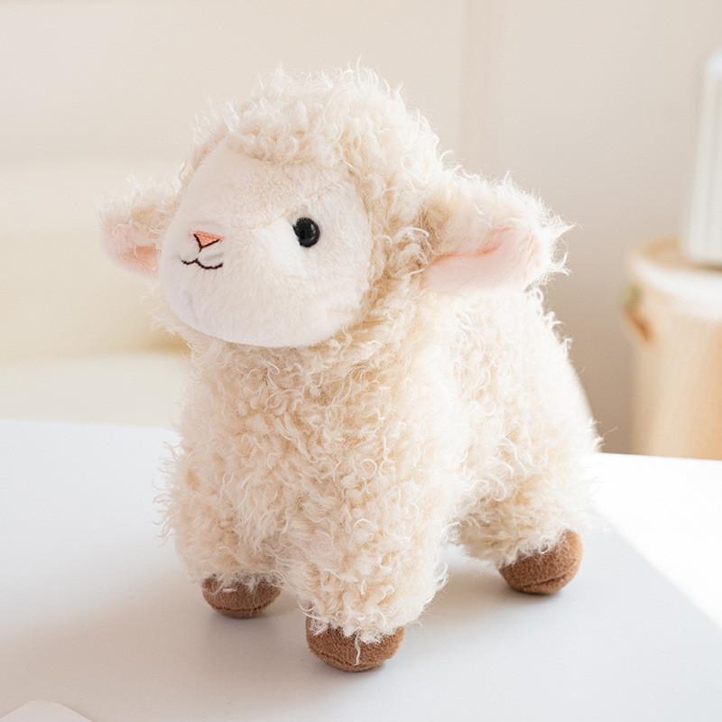 Cute Curly Wool Sheep Plush Toy With Pp Cotton Filling For Children And Gift Giving