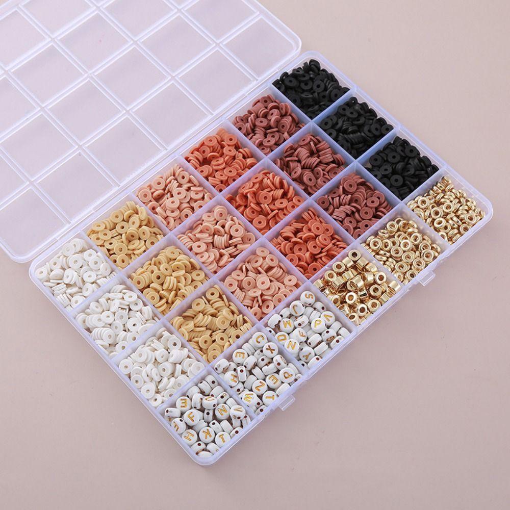 

Spacer Beads Clay Beads Bracelet Making Kit Coffee DIY Letter Loose Beads Craft Supplies