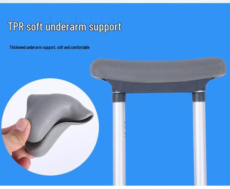 Aluminum Alloy 13-Level Adjustable Folding Crutches for Elderly